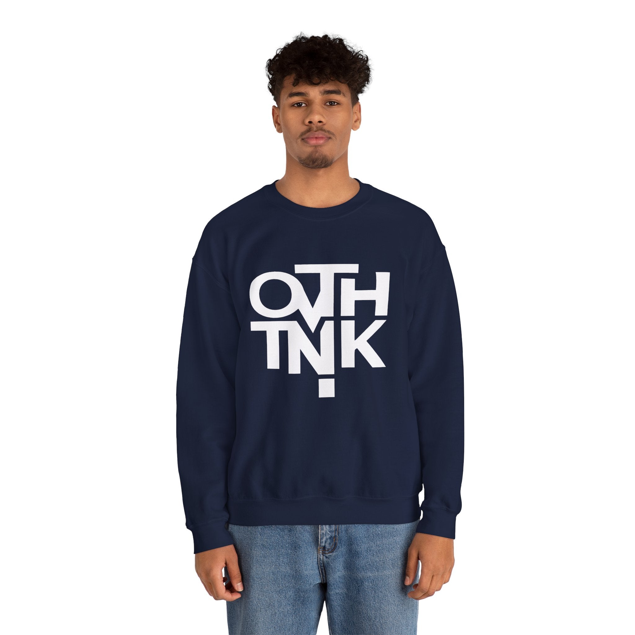 Crewneck Sweatshirt — Bold 'OTHINK' Minimalist Logo Pullover