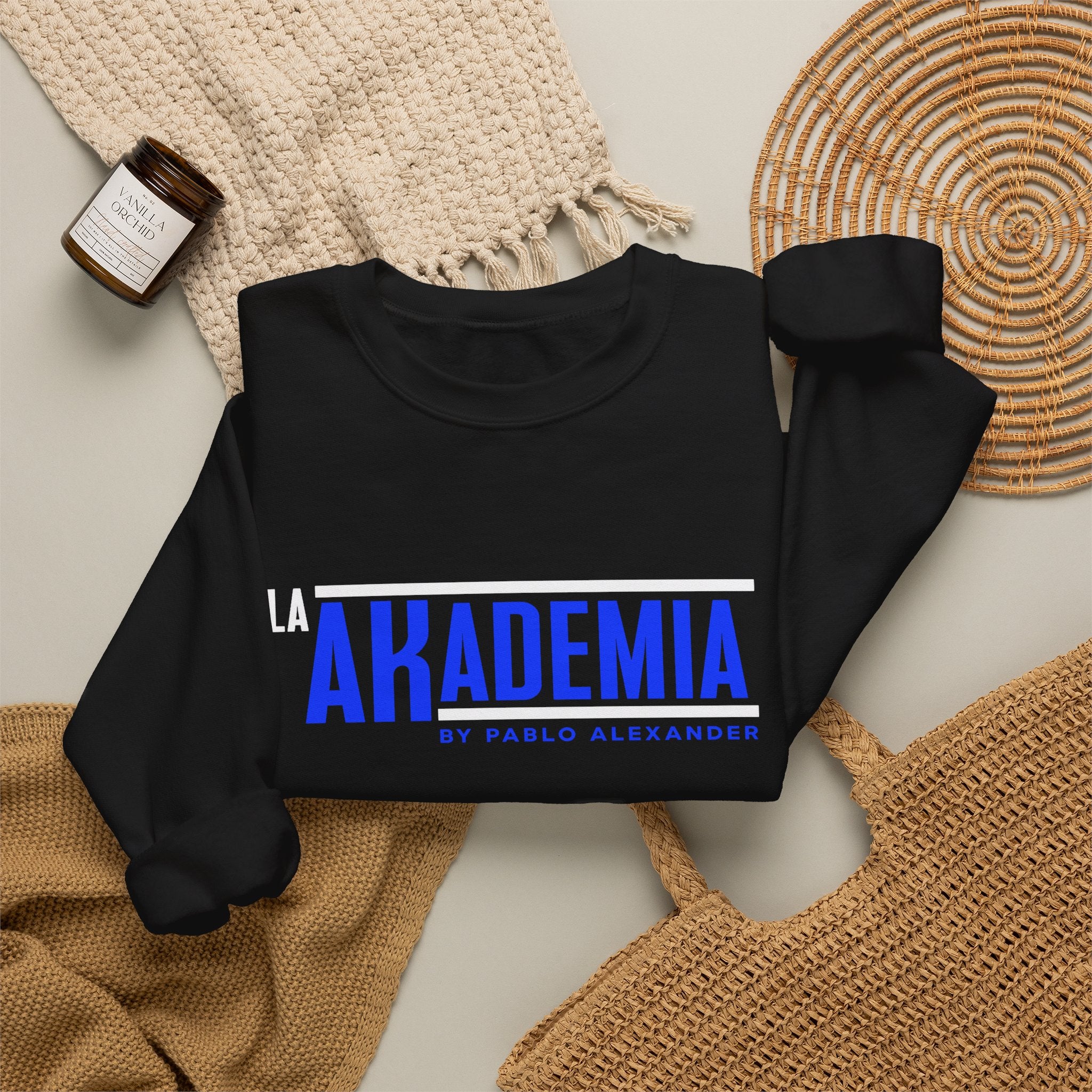 La Akademia Crewneck Sweatshirt – Bold Blue Logo Pullover