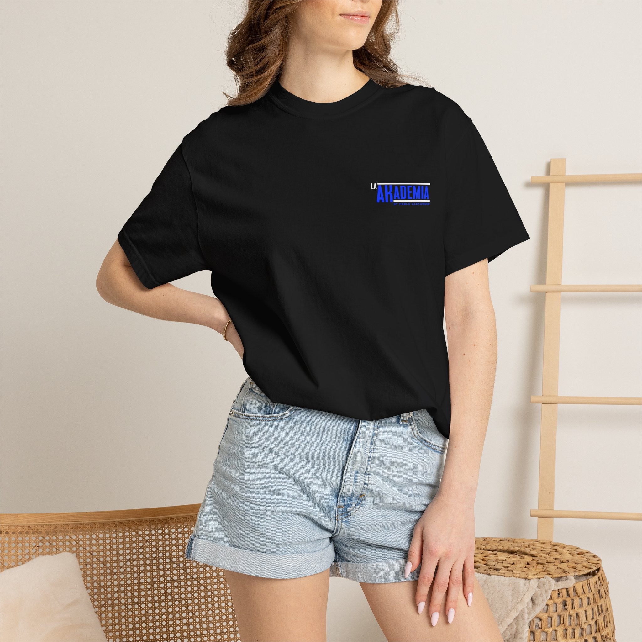 La Akademia Graphic T-Shirt — 'La Akademia by Pablo Alexander' Chest & Back Logo