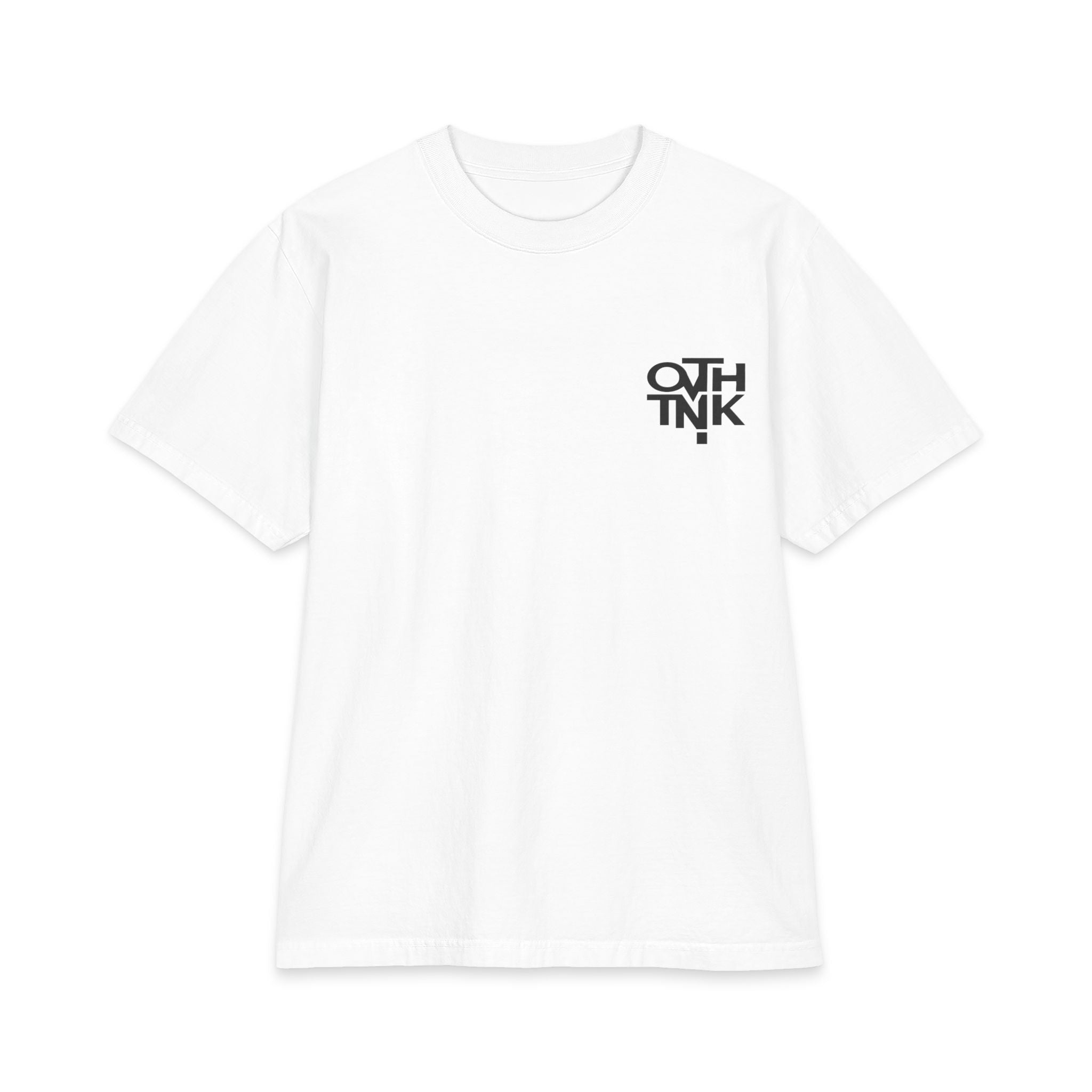 Overthinker Graphic Tee — Minimal Black Logo Short Sleeve Shirt