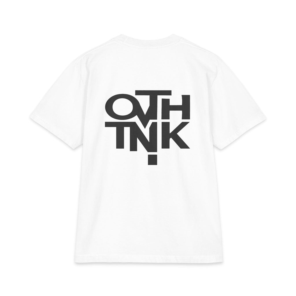 Overthinker Graphic Tee — Minimal Black Logo Short Sleeve Shirt
