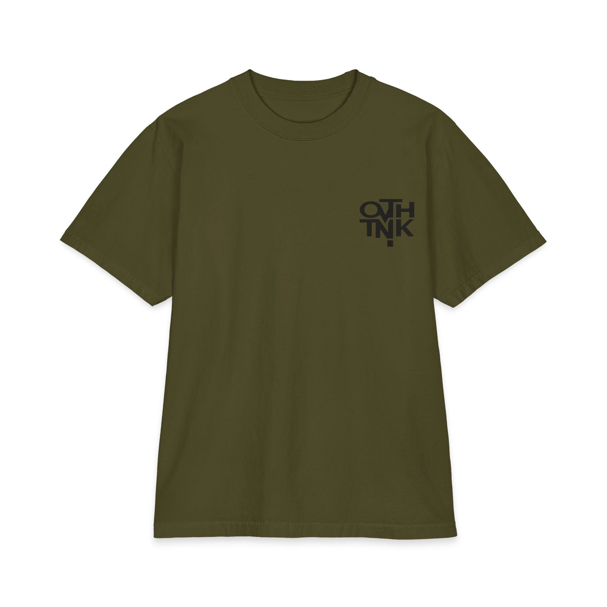 Overthinker Graphic Tee — Minimal Black Logo Short Sleeve Shirt