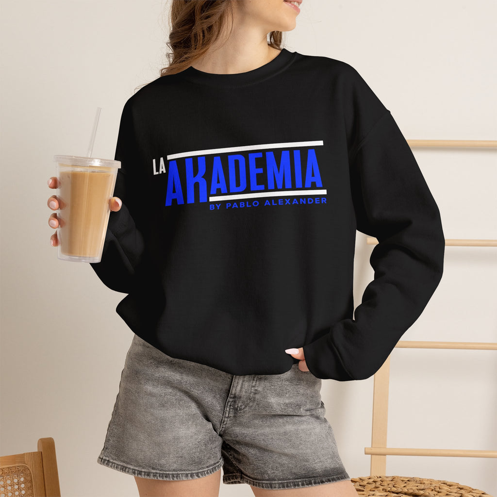 La Akademia Crewneck Sweatshirt – Bold Blue Logo Pullover