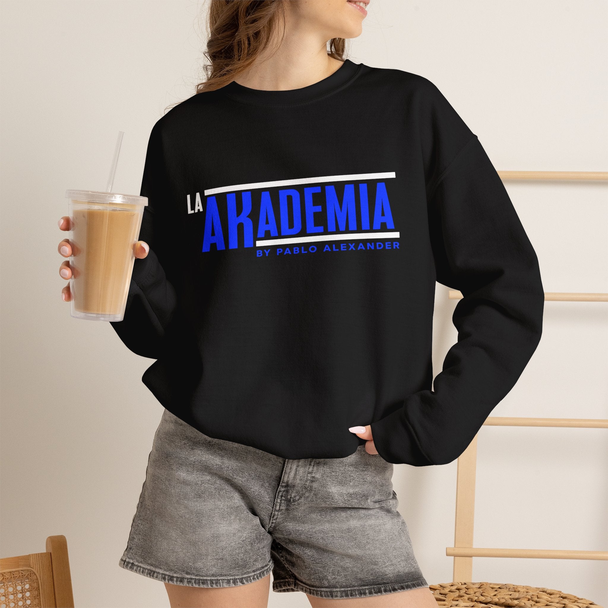 La Akademia Crewneck Sweatshirt – Bold Blue Logo Pullover