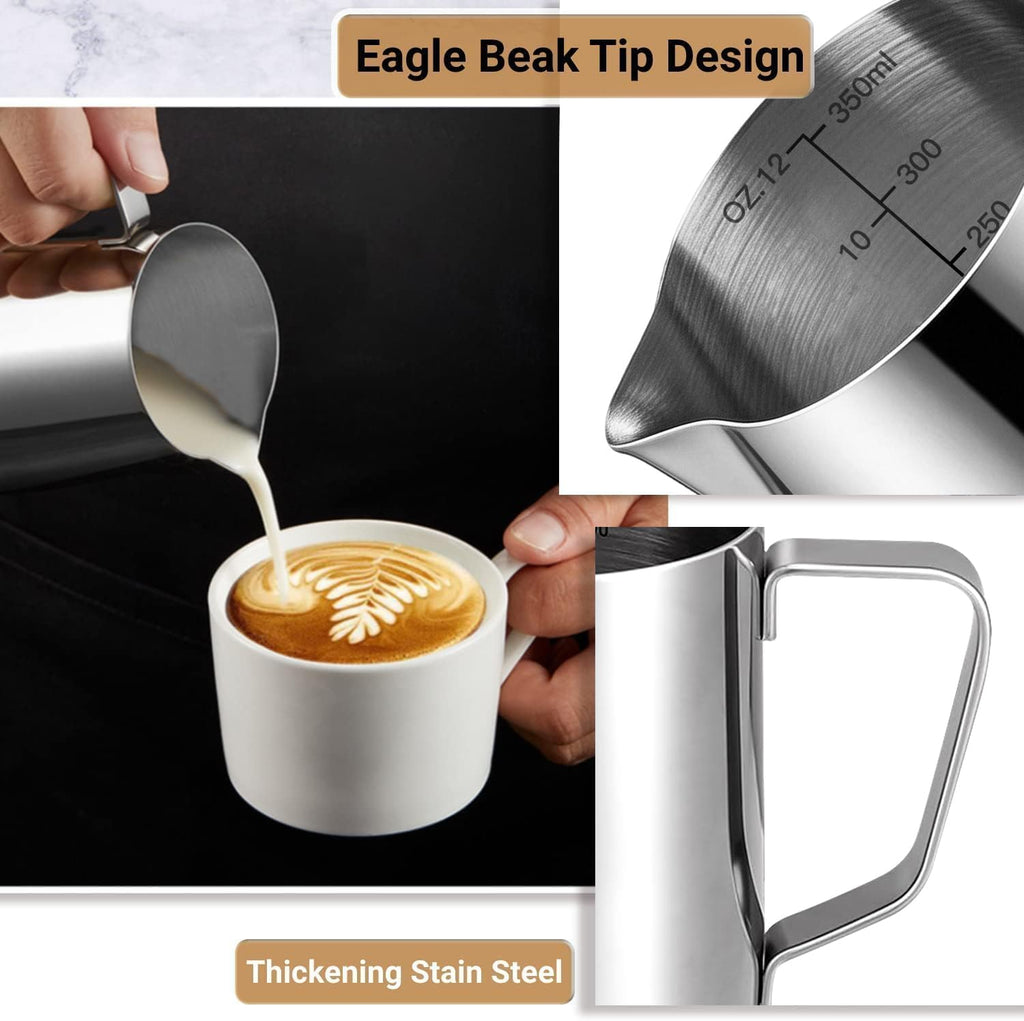 Stainless Steel Milk Frothing Pitcher 12oz