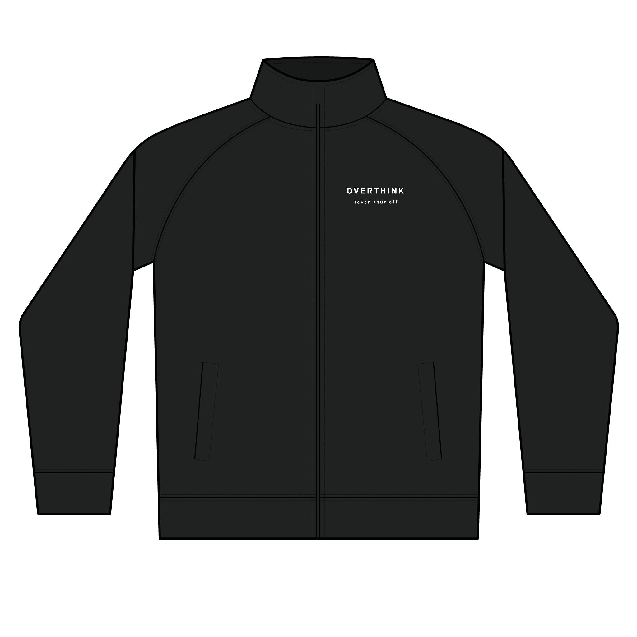Track Jacket — Minimal 'OVERTHINK' Full-Zip Lightweight Sports Jacket