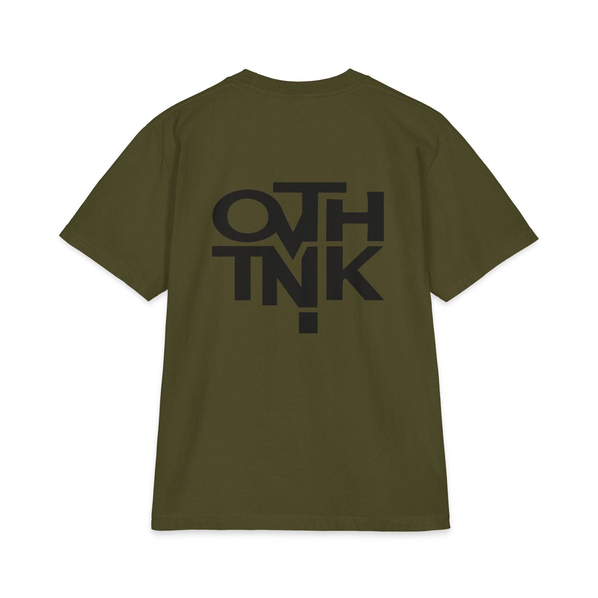 Overthinker Graphic Tee — Minimal Black Logo Short Sleeve Shirt