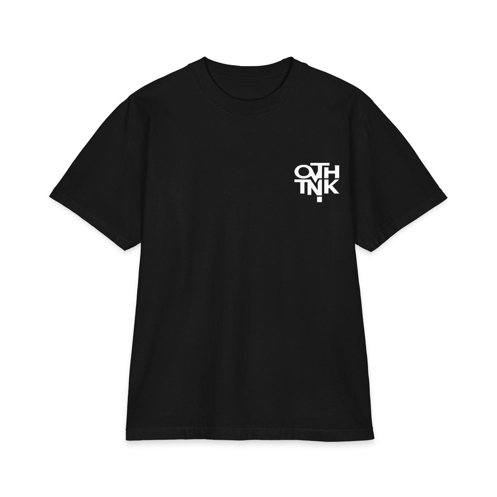 Overthinker Graphic Tee — Minimal Black Logo Short Sleeve Shirt