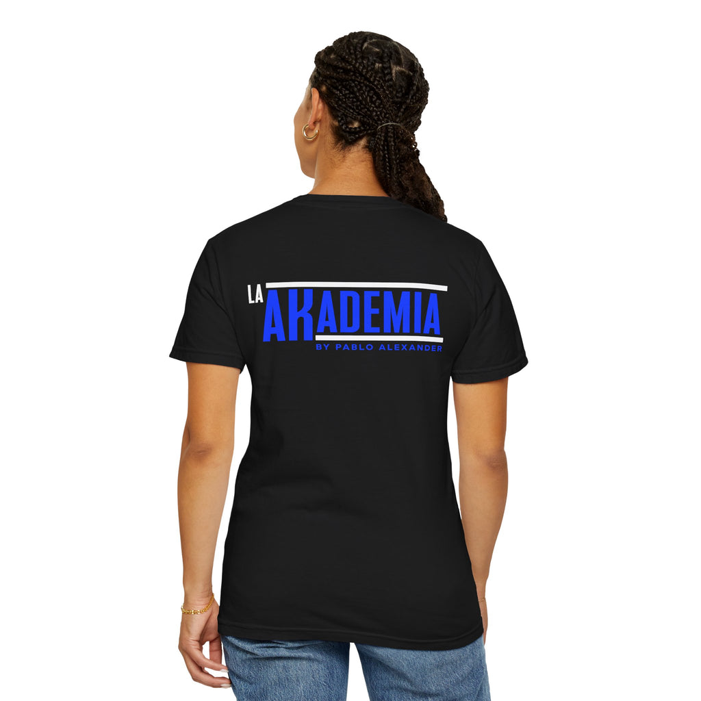La Akademia Graphic T-Shirt — 'La Akademia by Pablo Alexander' Chest & Back Logo