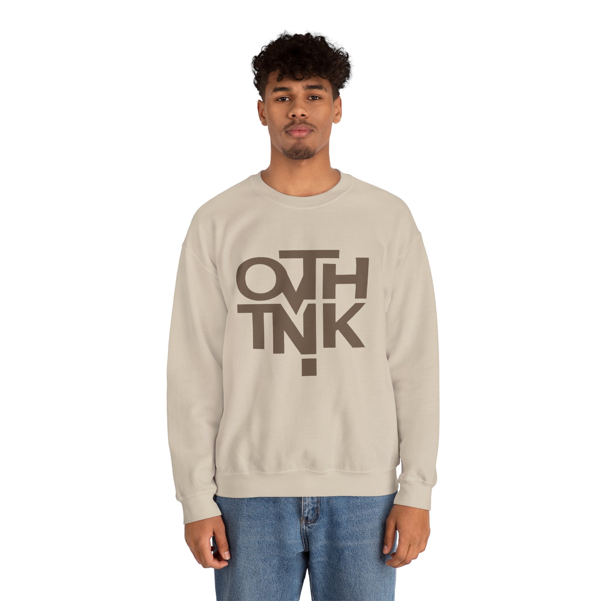 Crewneck Sweatshirt — Bold 'OTHINK' Minimalist Logo Pullover