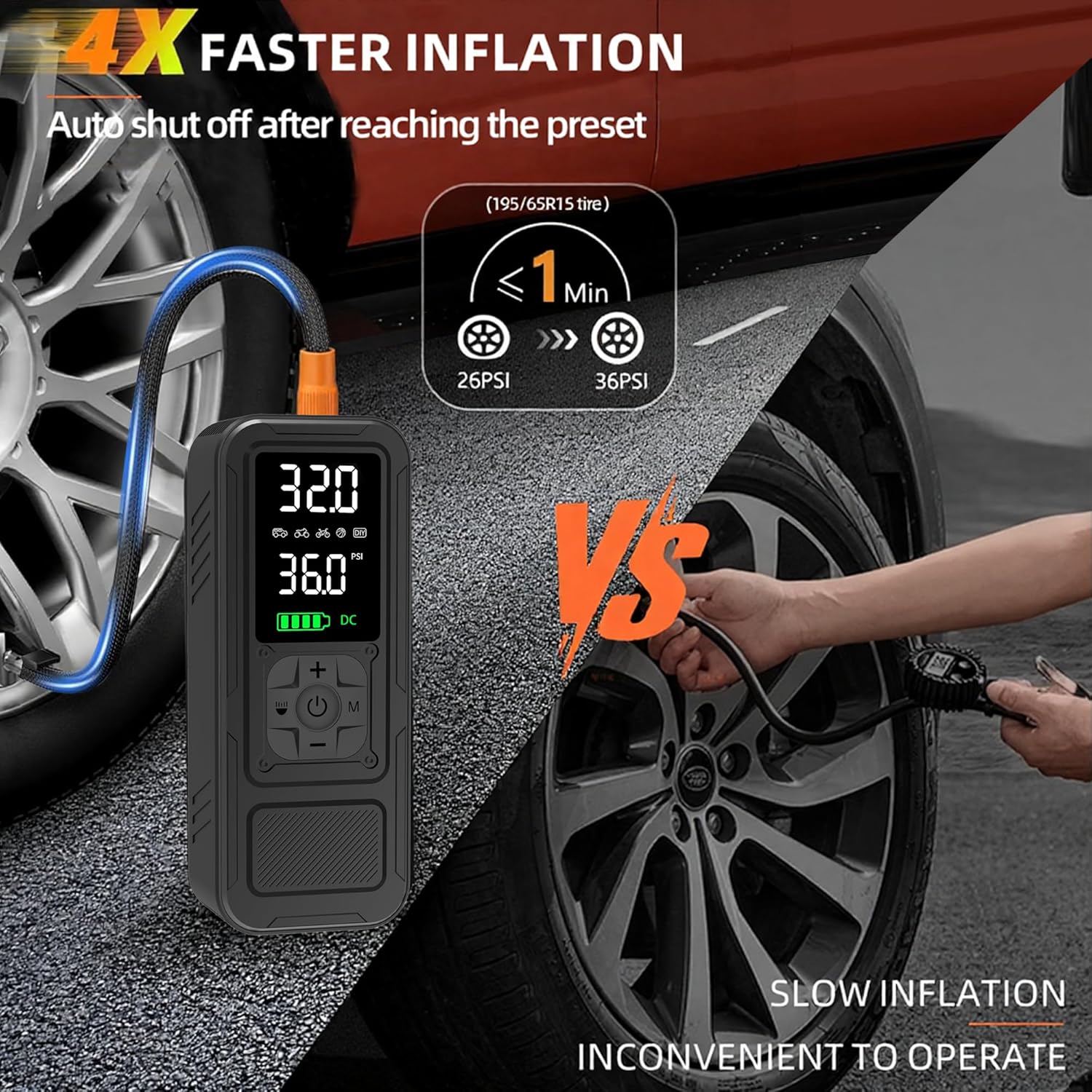 Portable Tire Inflator Air Compressor 150 PSI