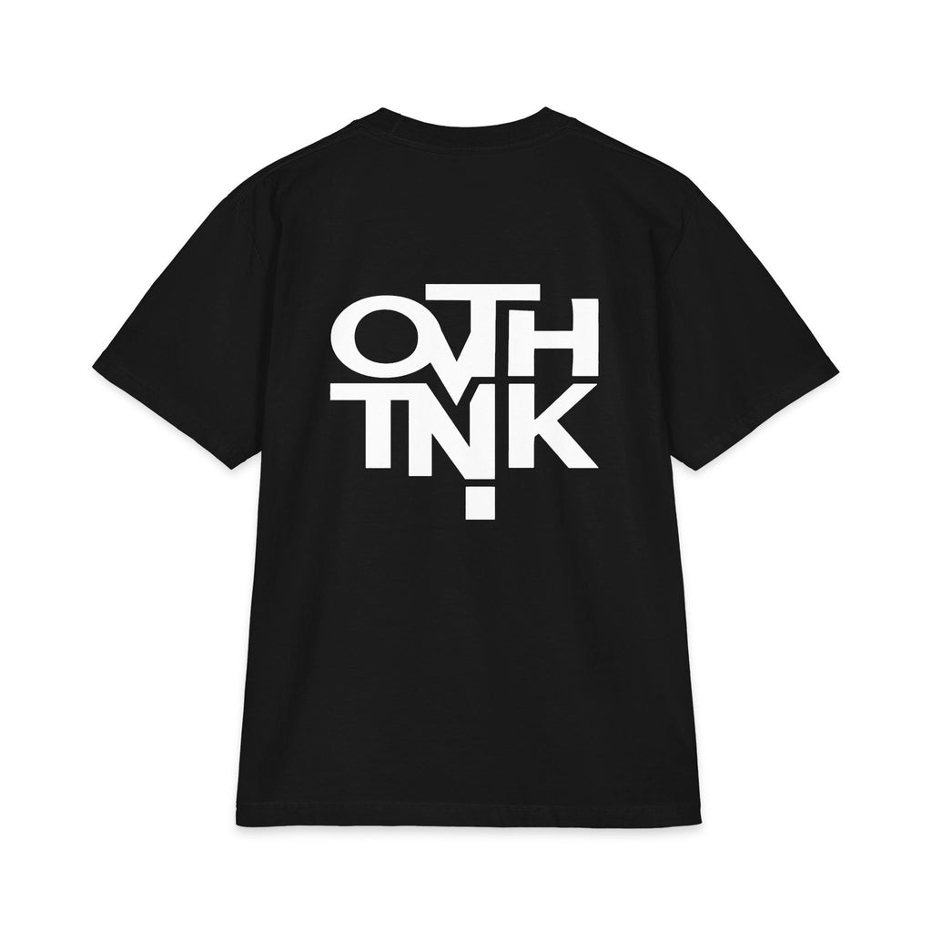 Overthinker Graphic Tee — Minimal Black Logo Short Sleeve Shirt