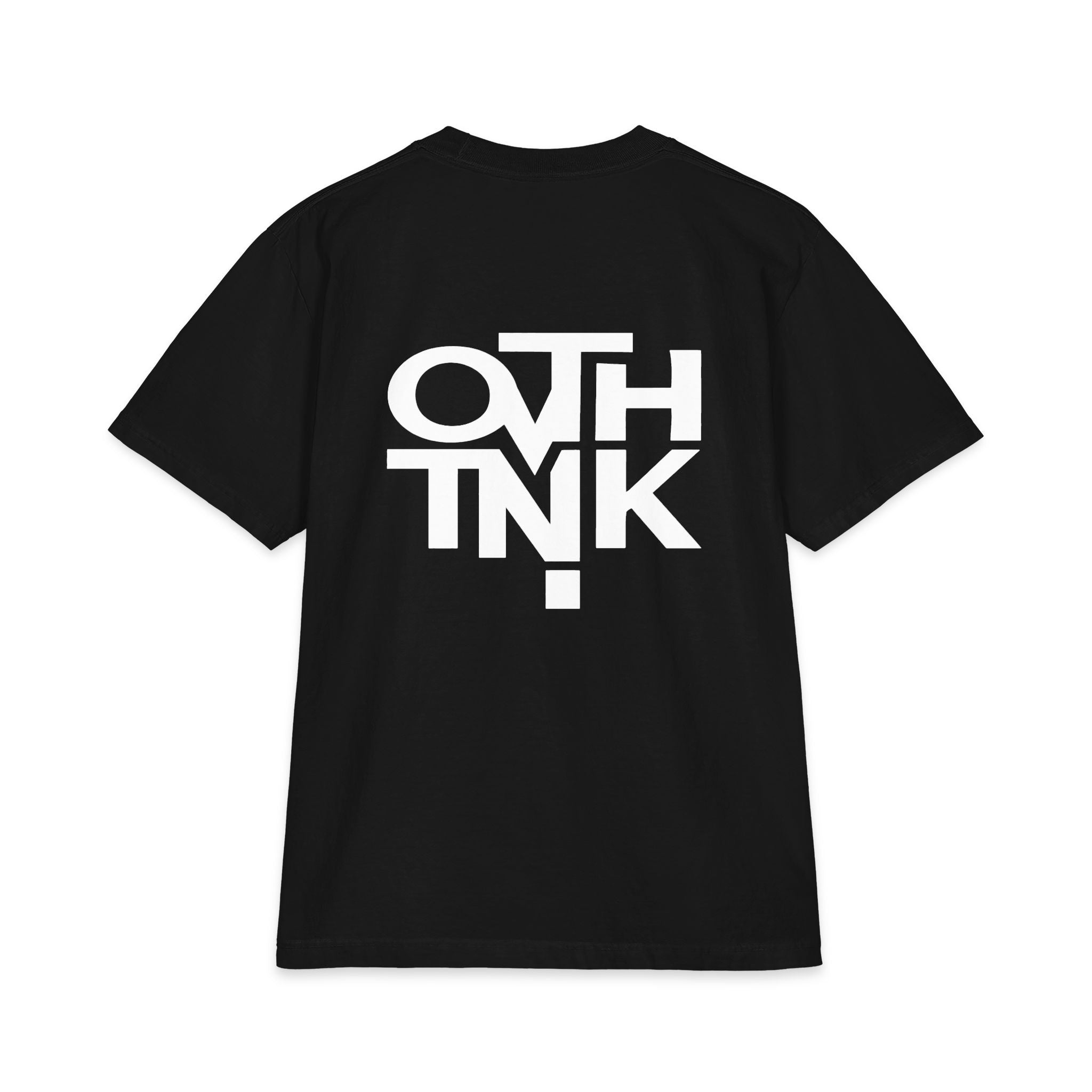 Overthinker Graphic Tee — Minimal Black Logo Short Sleeve Shirt
