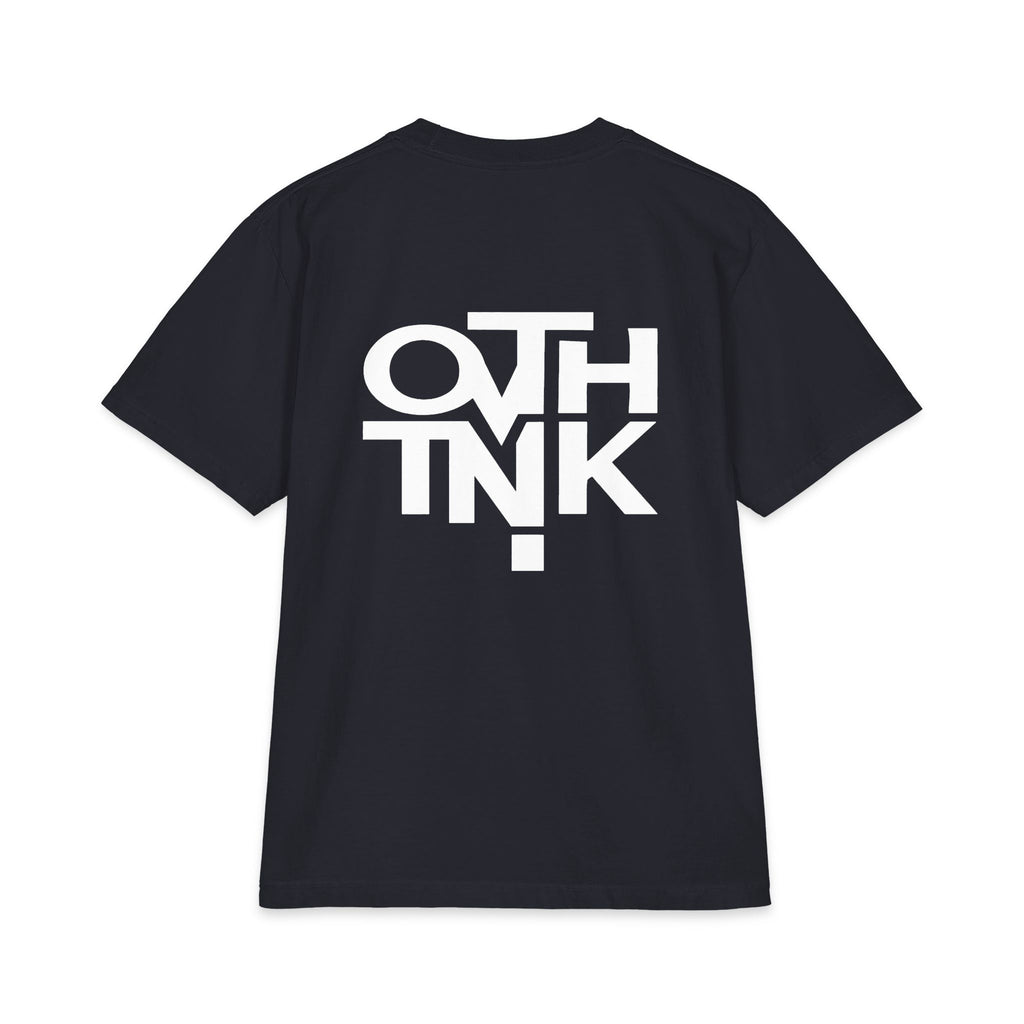 Overthinker Graphic Tee — Minimal Black Logo Short Sleeve Shirt